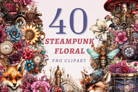 Download Steampunk Floral PNG Bundle - Floral png bundle Collection