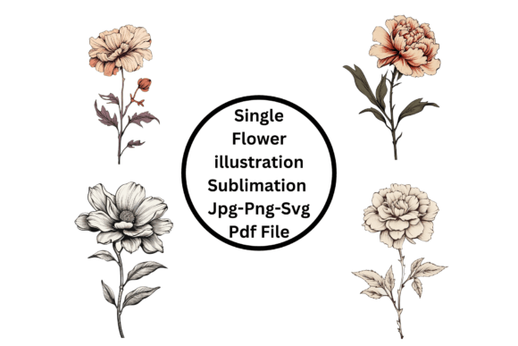 Download Single Flower Illustration Sublimation - Single flower Collection