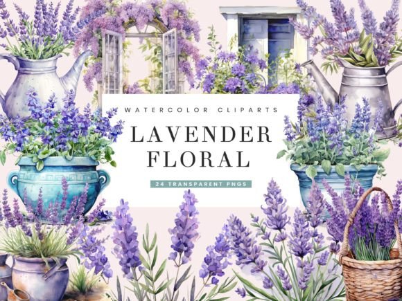 Download Watercolor Lavender Floral Clipart - Floral clipart Collection