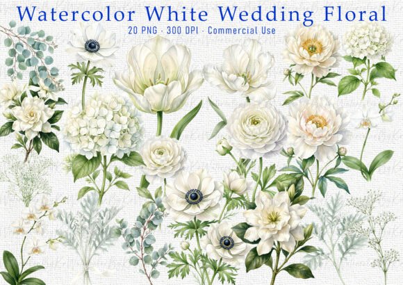 Download White Wedding Floral PNG Bundle PNG - Floral png bundle Collection