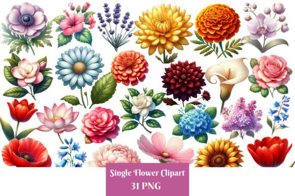 Download Watercolor Single Flower Clipart - Premium Resources