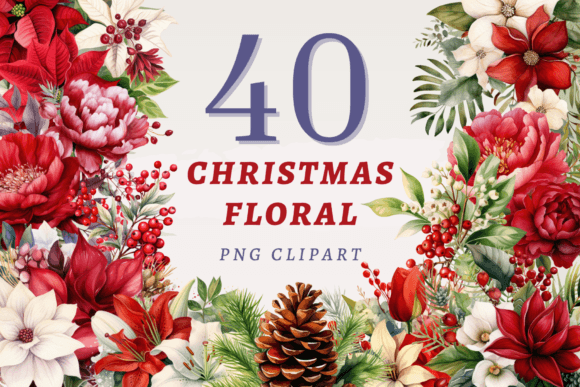 Download Christmas Floral PNG Bundle - Floral png bundle Collection