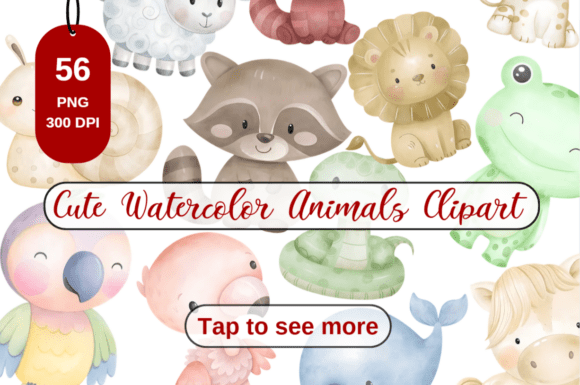 Download Cute Watercolor Animals Clipart Bundle - Premium Resources